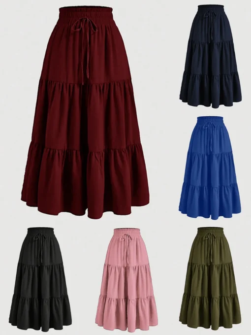 Ohsisa 2025 Summer New Bohemian A-Line Elegant Layered Cake Ladies' Elegant Skirt - 图片 6