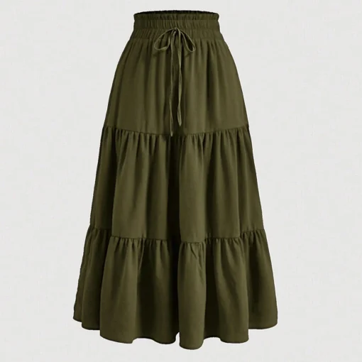 Ohsisa 2025 Summer New Bohemian A-Line Elegant Layered Cake Ladies' Elegant Skirt - 图片 4