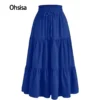 Ohsisa 2025 Summer New Bohemian A-Line Elegant Layered Cake Ladies' Elegant Skirt