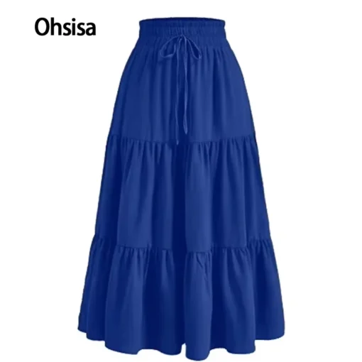 Ohsisa 2025 Summer New Bohemian A-Line Elegant Layered Cake Ladies' Elegant Skirt
